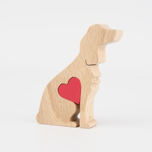 Personalised Cocker Spaniel Wooden Statue, Engraved love heart ornament for dog lover, pet parent gifts image 4