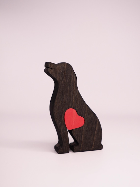 Personalized Wooden Labrador Figurine, Dog Owner father's day gift, Black lab memorial statue
