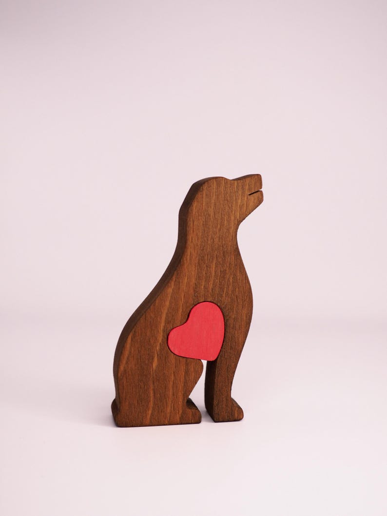 Personalized Wooden Labrador Figurine, Dog Owner father's day gift, Black lab memorial statue image 7