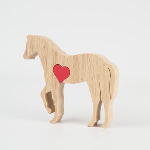 Personalised wooden horse figurine, horse gifts for women girls, horse farewell memorial statue, horse lover present, horse remembrance gift