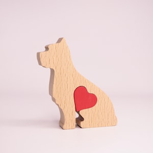 Miniatur Westie mit personalisiertem Herzen, West Highland Terrier Geschenke, Geschenk für Hund, Haustierverlust-Gedenkgeschenk für Westiebesitzer, hölzerne Statue