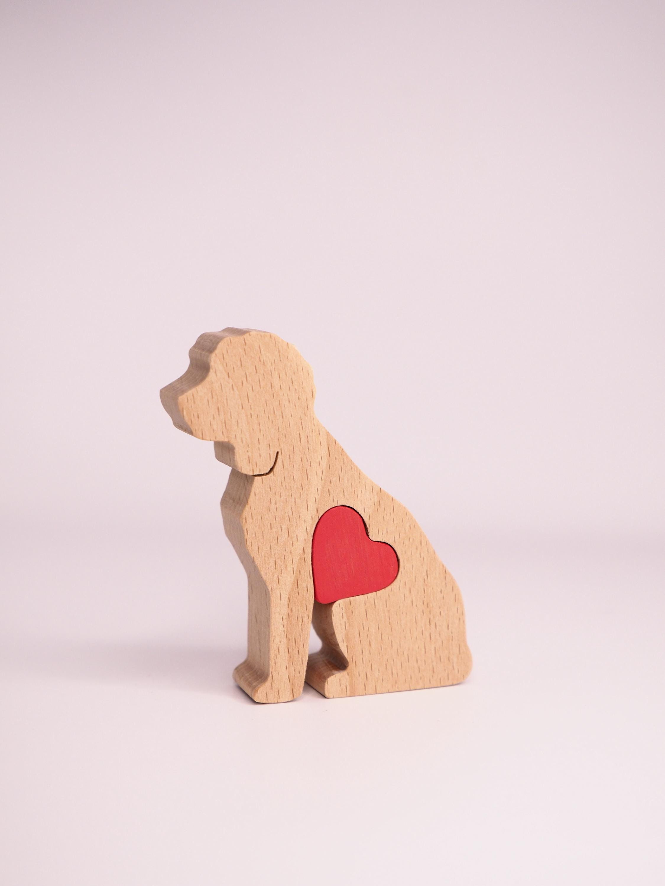 Cockapoo Engrave Personalized Cockapoo Wooden Figurine, Engraved Love Heart Memorial ...