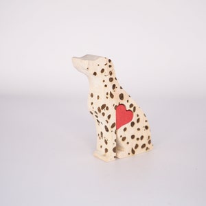 Dalmatian figurine, Personalised Dalmatian keepsake, Mother's day Dalmatian ornament, dog mum dad wooden memento, dalmatian owner gift zdjęcie 3
