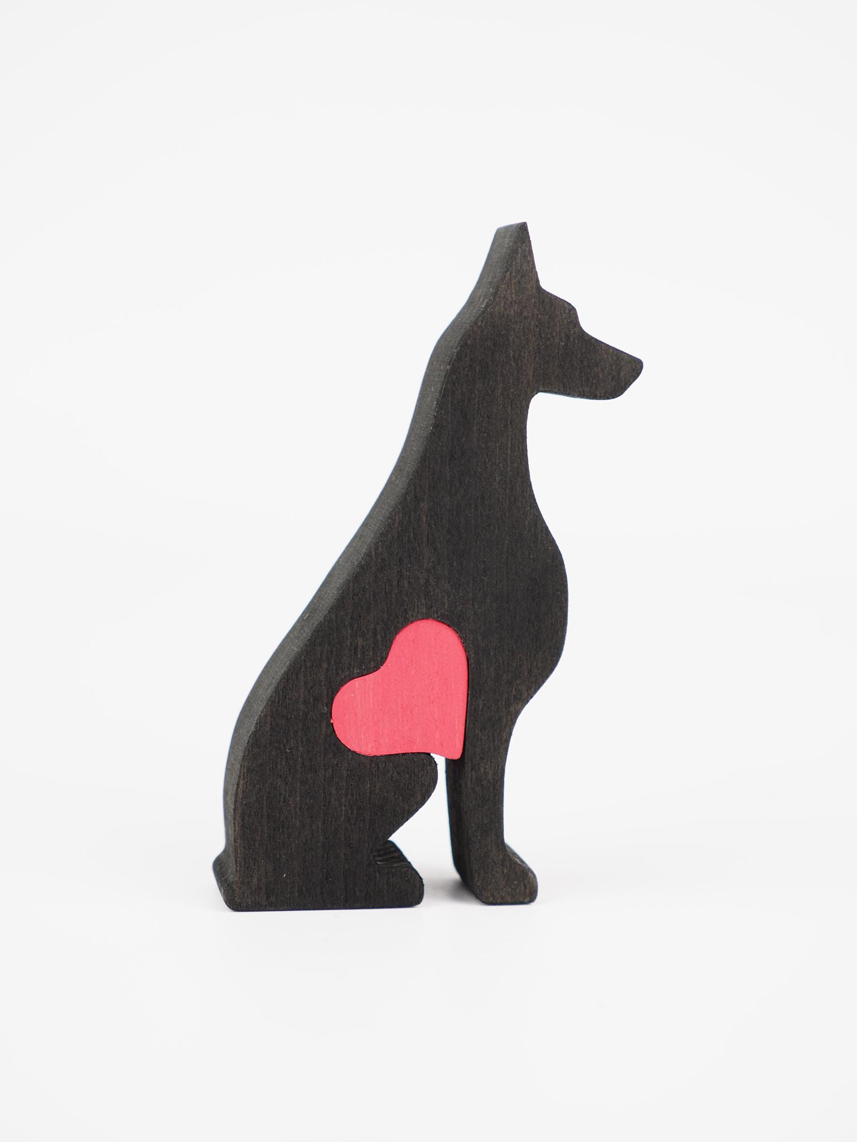 パーソナライズされた木製のドーベルマン像、犬のメモリアルギフト、犬