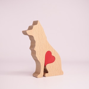Personalised German Shepherd statue, dog loss memorial keepsake, birthday gift from dog, gift for german shepherd owner, engraved love heart
