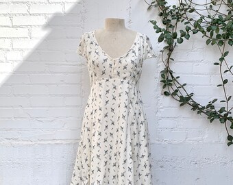 denim dress with flowers