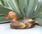 Vtg WOODEN DUCK DECOY Vintage Carved Hand Painted Mallard Duck Water Decoy Water Fowl Hunters Pintail Mottled Duck Duck Hunter 7.5x3x4