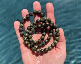 Dragons Blood Jasper Bracelet, Ethically Sourced Gemstone Crystal