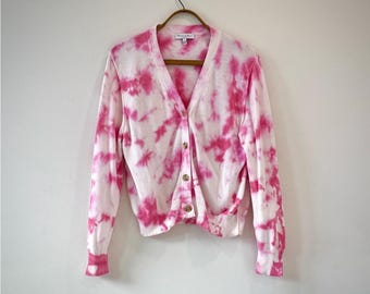 Michael Stars Pink Batik Button-Down-Pullover-Cardigan