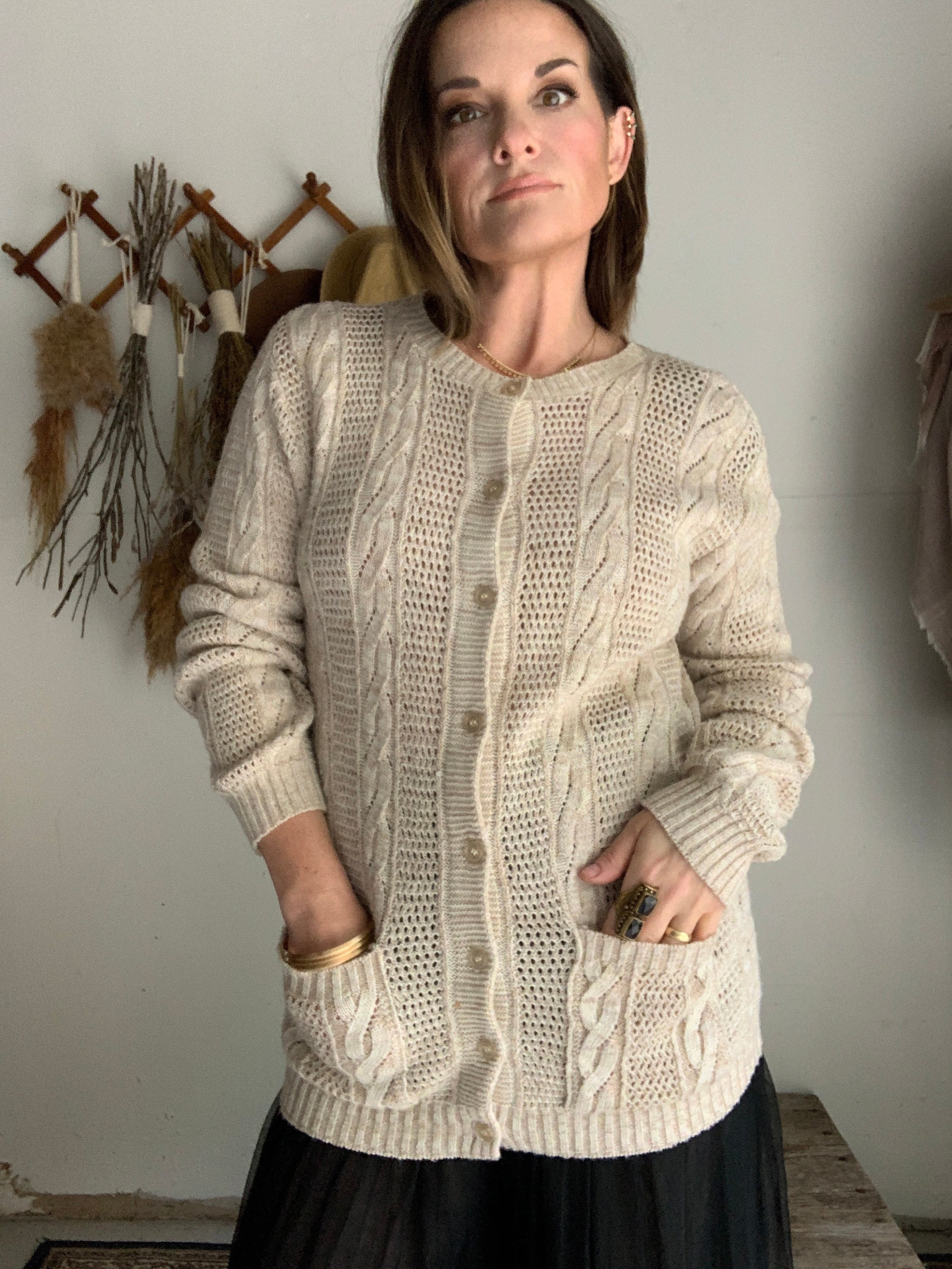 Cardigan/vtg Kenneth Too Taupe 
