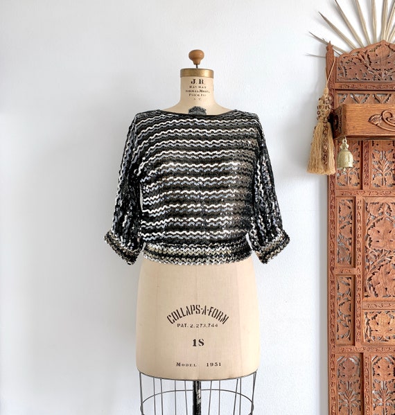 black sequin top size 20