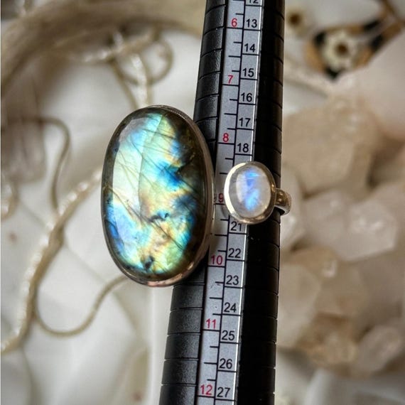 Double Set Precious Gemstone Flashy Labradorite &… - image 4
