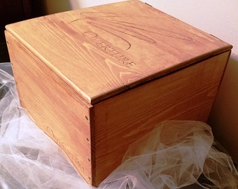 Wedding Card Box/ Memory Box / Time Capsule from Wood Wine Crate