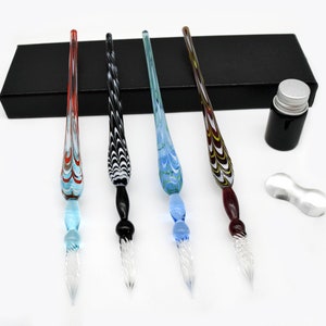 Glass Calligraphy Pen Set With Tassels, Glass Pen Gift Box Set