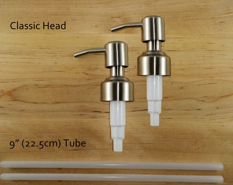 2 Pk Soap Dispenser Replacements, Stainless Steel Soap Pump Tops For DIY Hand Press Glass Bottle