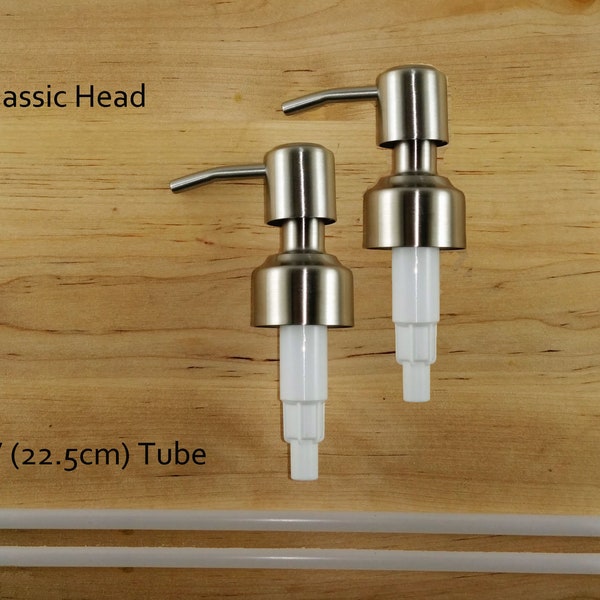 2 Pk Soap Dispenser Replacements, Stainless Steel Soap Pump Tops For DIY Hand Press Glass Bottle