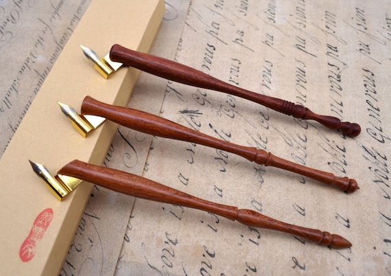 Wood Oblique Pen Holder, Nib Holder, Calligraphy Pen Set 