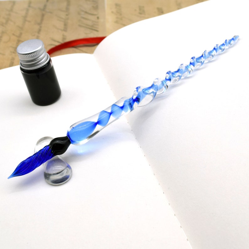 Spiral Glass Dip Pen Ink & Holder Calligraphy Pen Set Etsy