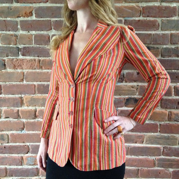 Vintage striped women's blazer