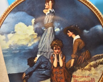 Norman Rockwell Collector Plate “Waiting on the Shore” – 8.5” Knowles Limited Edition w/COA, Original Box, Rockwell Society Certified