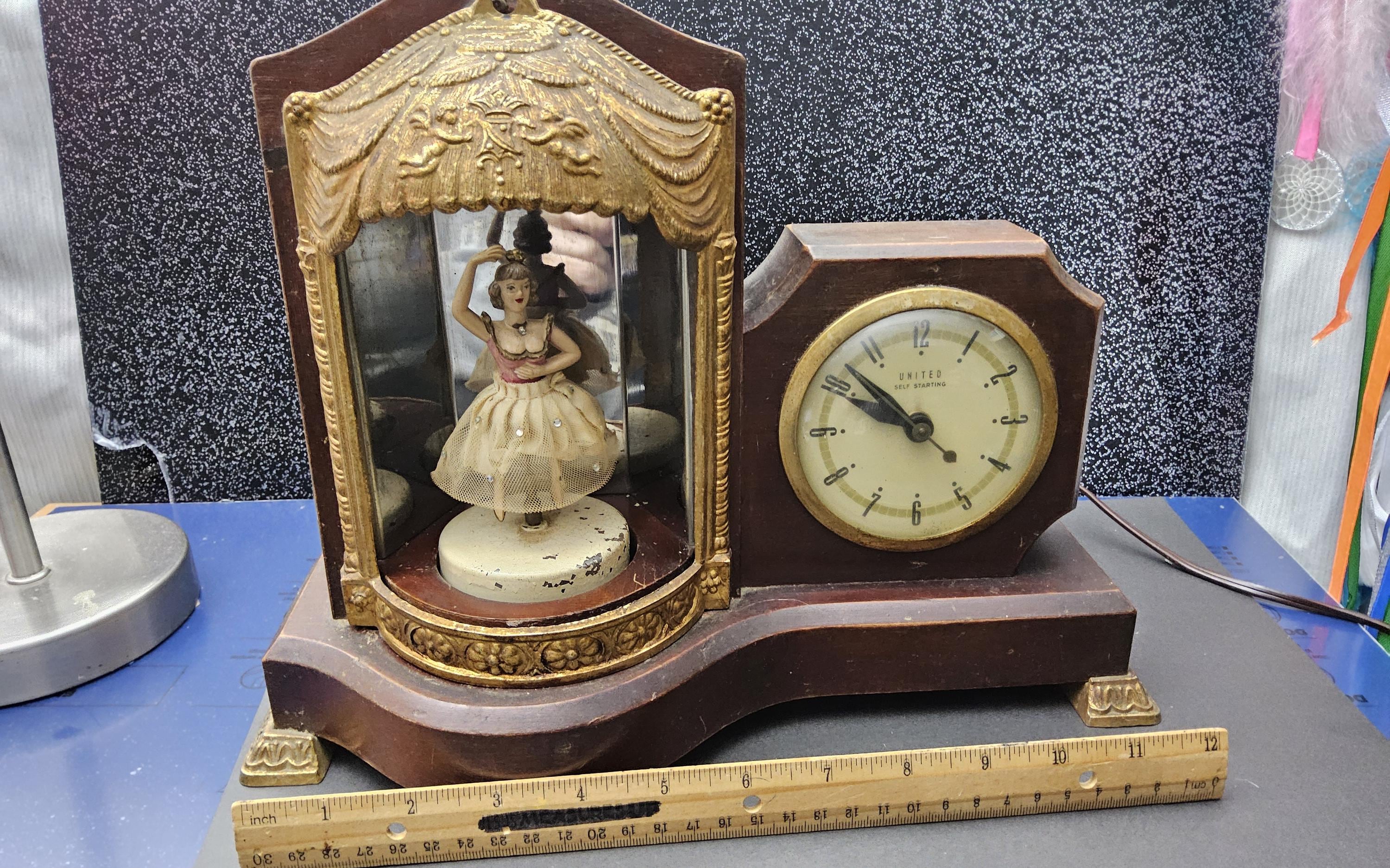 Vintage United Clock Corp. Model 870 – Animated Ballerina Mantel