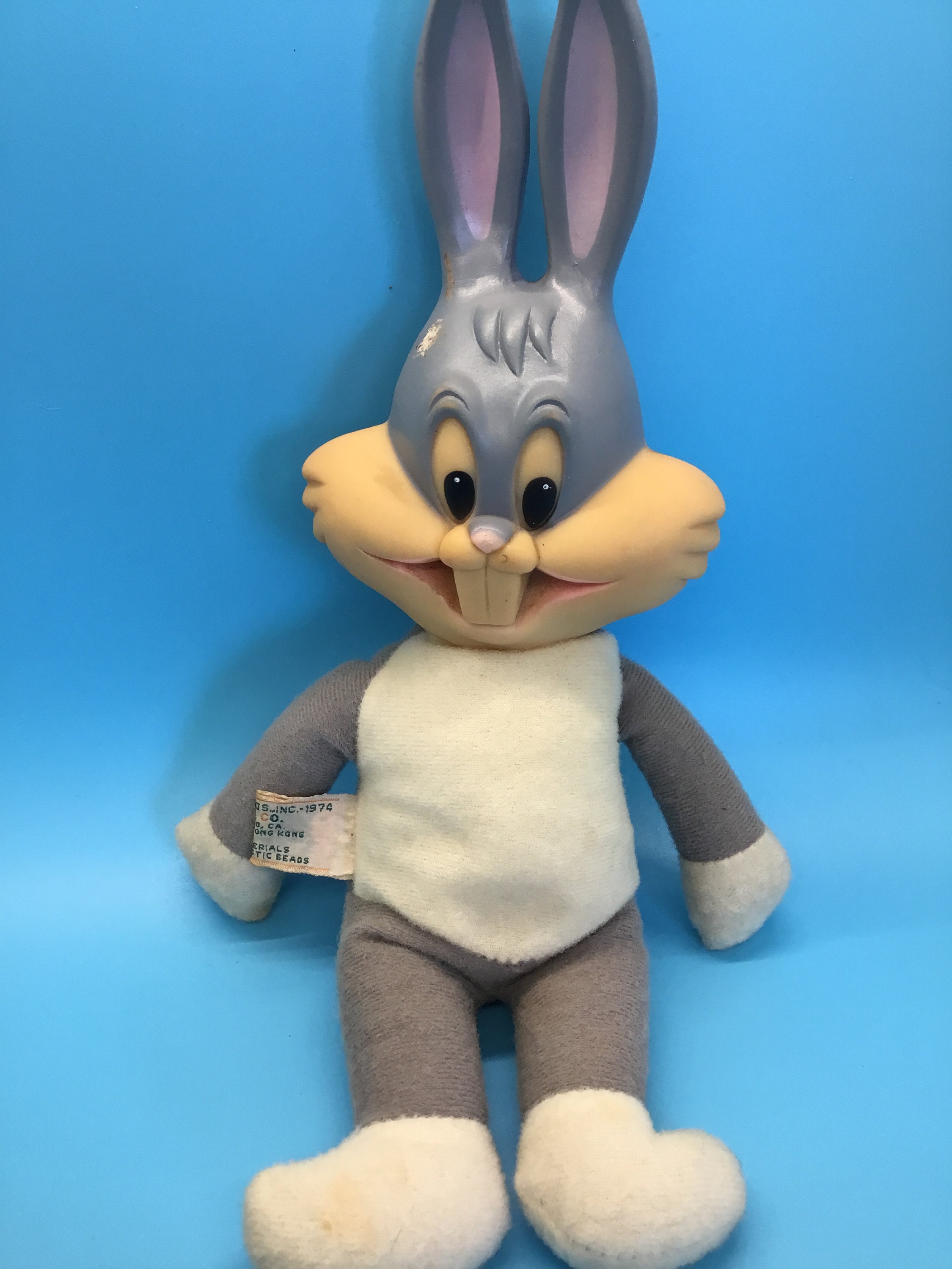 1974 Warner brothers bugs bunny stuffed animal plastic head Etsy