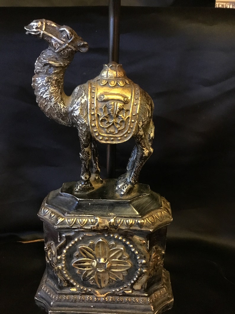 Vintage Camel Lamp With Shade Beaded Lamp of Desert Camel Etsy
