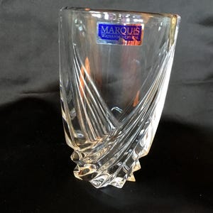 Vintage Marquis by Waterford Crystal Vase – 4&quot; Small Signed Cut Glass Floral Holder – Elegant Table or Curio Decor