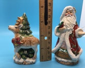 Christmas salt shaker set- Santa and reindeer Christmas Time Decor for Cooking and spice -Christmas tree and Snow time decorations