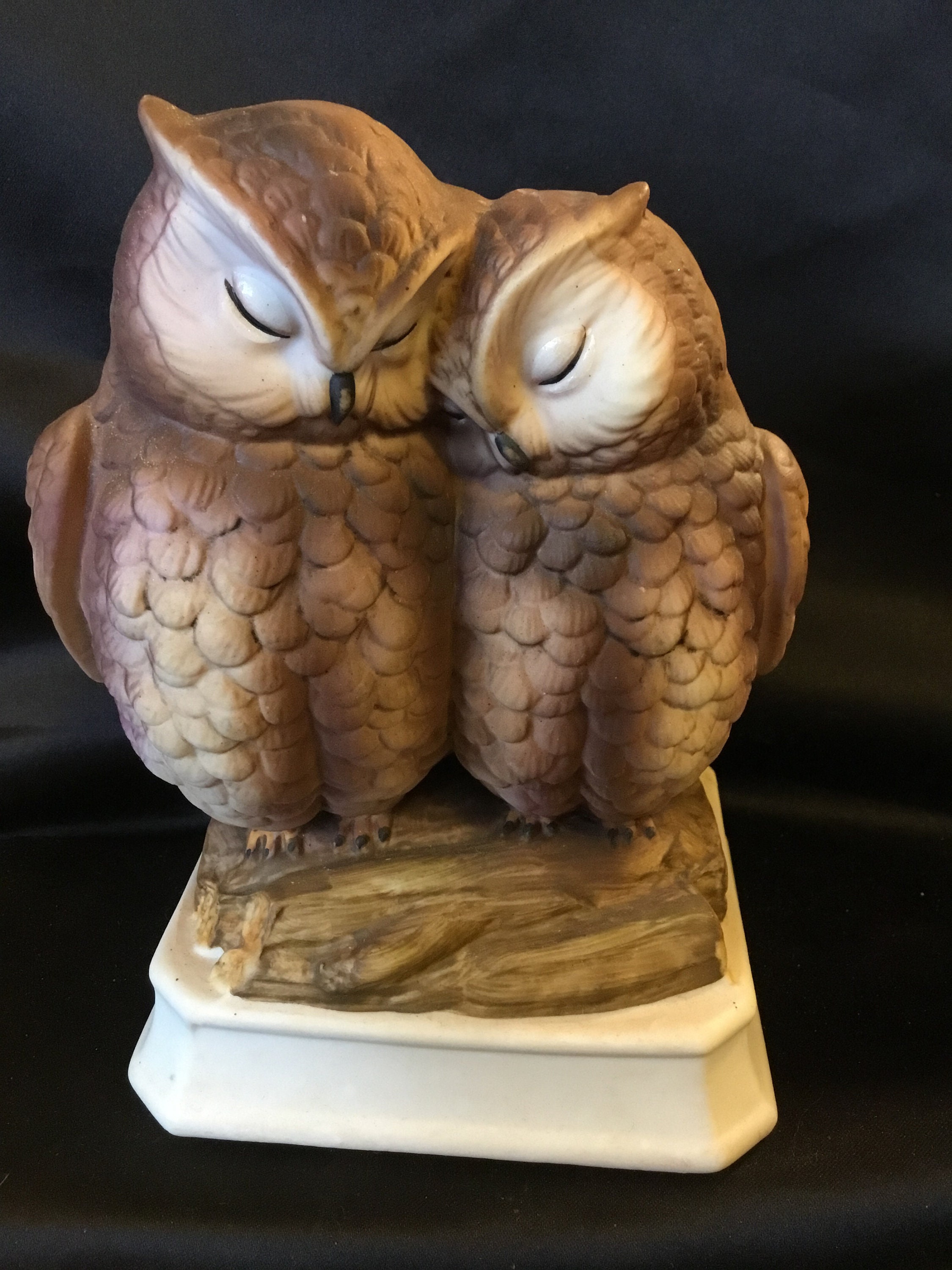 Vintage Gorham Japan Sleepy OWLS Musical Statue Figurine Japan Etsy