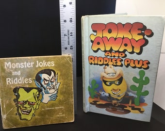 1970's Monster Jokes and Riddles -Jokes -Joke away and Riddles Plus -Scholastic - Weekly Reader - club time for kids- Reading humor