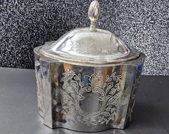 Vintage International Silver Co. Jewelry Box – Elder-Beerman Edition – Silver-Plated with Red Velvet Interior