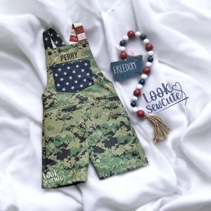 Patriotic Military homecoming romper, Army, Marines Navy, Airforce, Coast Gaurd toddler overalls