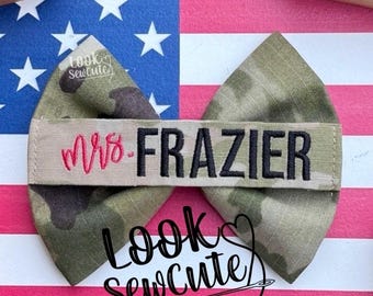 Mrs. nametape bows, Military wedding bows