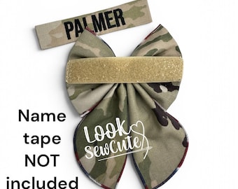 Austauschbare Militär Haarschleife mit Klettverschluss Schleife Namensband | Heer Luftwaffe Marine Marine Bogen | OCP Bogen | Namensband nicht enthalten