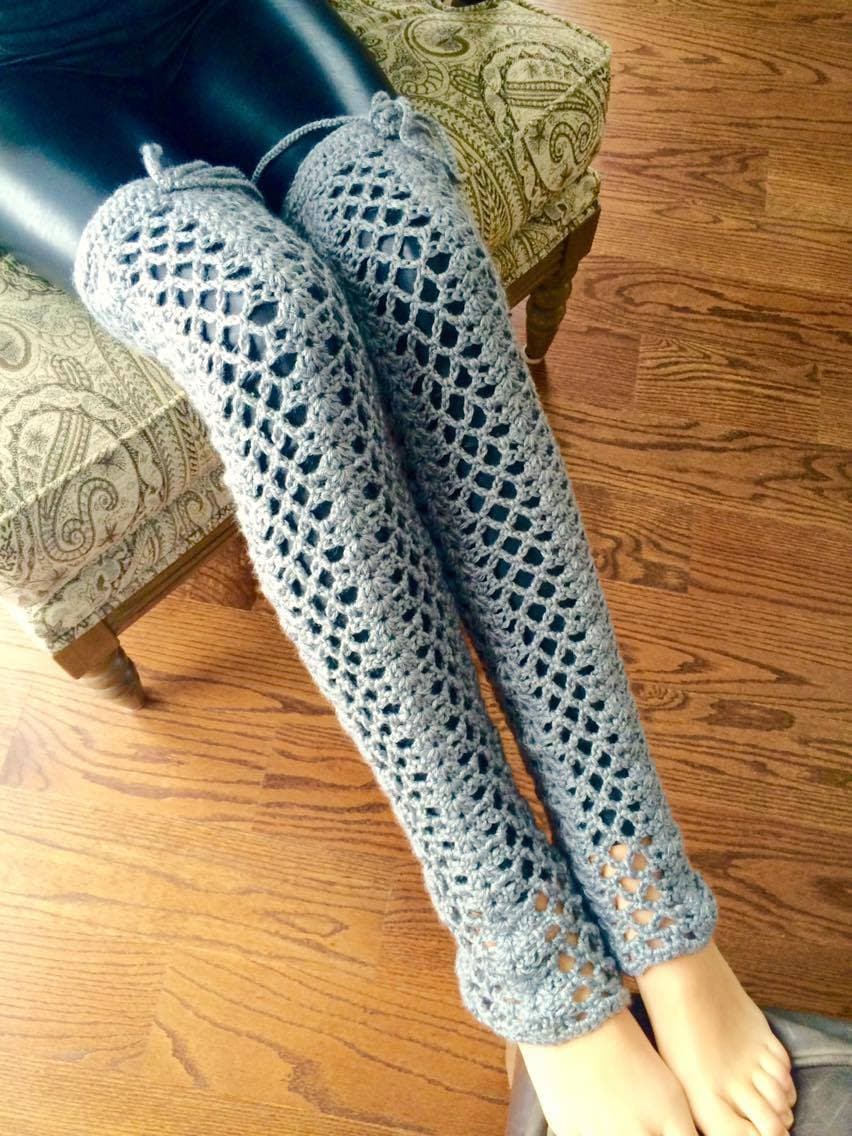 Leg Warmers Thigh High Crochet Legwarmers Navy Blue Fall Fashion by  Mademoiselle Mermaid -  Canada