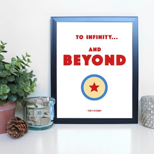 Toy Story: Verso l&#39;infinito e oltre, Film, Movies, tipografia stampabile, Download digitale istantanea, Wall Art Print, 8 x 10, 11 x 14