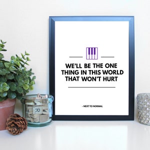 Next to Normal: Perfect for You, Musical Theatre, Broadway, Typography Printable, Instant Digital Download, Wall Art Print 8x10