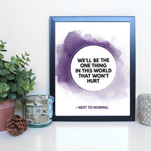 Next to Normal: Perfect for You 2, Musical Theatre, Broadway, Typography Printable, Instant Digital Download, Wall Art Print 8x10