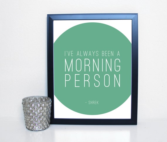 Shrek Morning Person Broadway Musical Theatre Typography Etsy