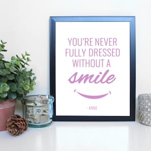 Annie: Never Fully Dressed, Broadway, Musical Theatre, Typography Printable, Instant Digital Download, Wall Art Print 8x10