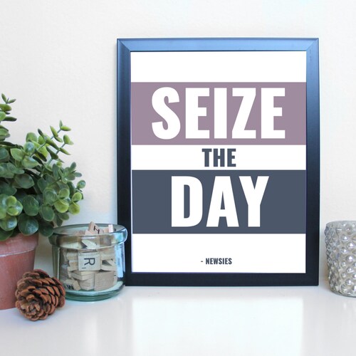 Newsies Seize The Day Broadway Musical Theatre Typography Etsy