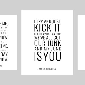 Spring Awakening Prints, Musical Theatre, Broadway, Typography Printable, Instant Digital Download, Wall Art Print 8x10