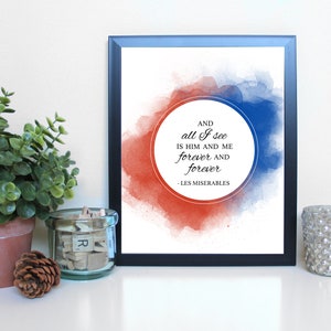 Les Miserables: On My Own, Musical Theatre, Broadway, Typography Printable, Instant Digital Download, Wall Art Print 8x10