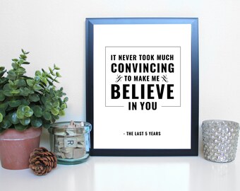 The Last 5 Years: If I Didn't Believe, Musical Theatre, Broadway, Typography Printable, Instant Digital Download, Wall Art Print 8x10