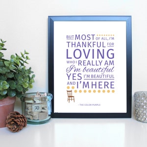 The Color Purple: I'm Here, Musical Theatre, Broadway, Typography Printable, Instant Digital Download, Wall Art Print 8x10