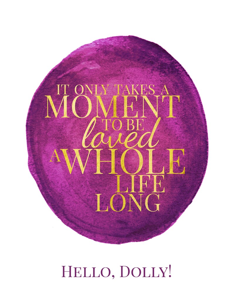 Hello Dolly It Only Takes a Moment Musical Theatre Etsy