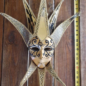 Handmade Vintage Venetian Mask | Italian Masquerade Mask | Elegant Carnival Mask for Ball, Wedding, Party, or Collector’s Display