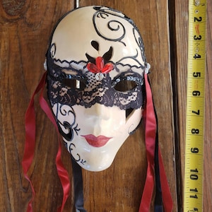 Handmade Vintage Venetian Style Mask | Italian Masquerade Mask | Elegant Carnival Mask for Ball, Wedding, Party, or Collector’s Display