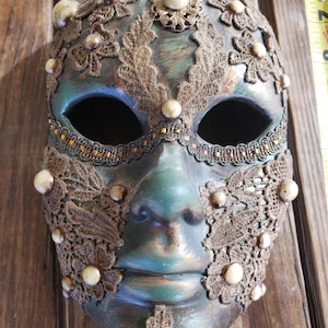 Handmade Vintage Venetian Style Mask | Italian Masquerade Mask | Elegant Carnival Mask for Ball, Wedding, Party, or Collector’s Display